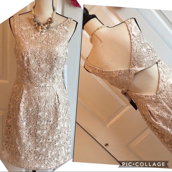 Aidan Mattox Dresses & Skirts - Aiden Mattox Lace Open Back Dress